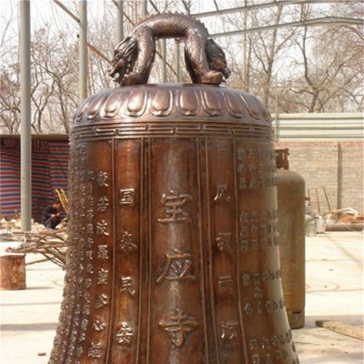 宗教寺庙大型玻璃钢仿铜园林景观铜钟雕塑 铜钟雕塑景观女神电话位置