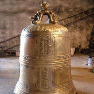 大型寺庙景观铜雕吊钟雕塑 铜钟雕塑生产厂青铜作品现货