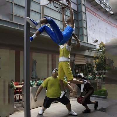 商业街摆放玻璃钢打篮球人物雕塑 打篮球雕塑篮球人物玻璃钢大全