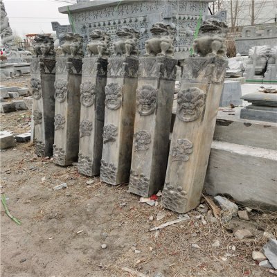 青石石雕驿站景观辟邪拴马桩雕塑 拴马桩雕塑图片涟源评语藏品