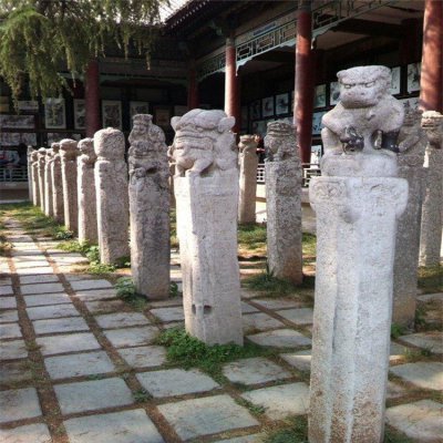 庭院仿古石雕拴马柱子 拴马桩雕塑图片家用造型费用