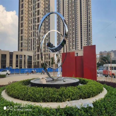 城市景观不锈钢创意异形景观雕塑摆件 景观雕塑喷泉抽象企业方案
