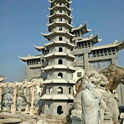 青石石雕大型景观多层祈福佛塔雕塑 佛塔雕塑价格古建筑香炉景观