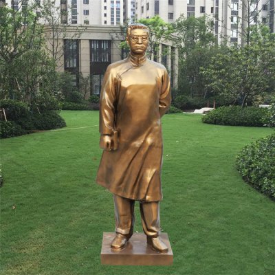 校园名人景观玻璃钢仿铜户外园林人物雕塑 名人雕塑作品法治法院海洋