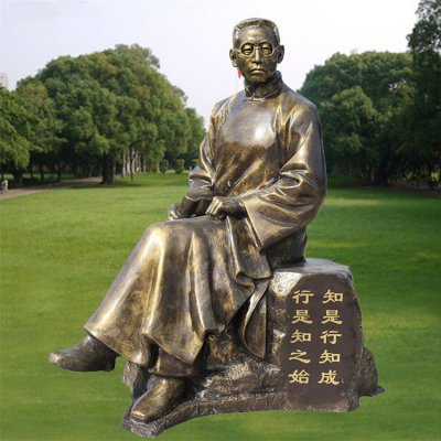 玻璃钢仿铜历史人物户外园林景观雕像 
