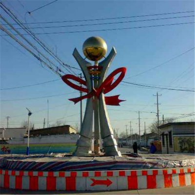 广场抽象景观不锈钢镜面城市标志景观雕塑 标志雕塑标志性之家商场琵琶
