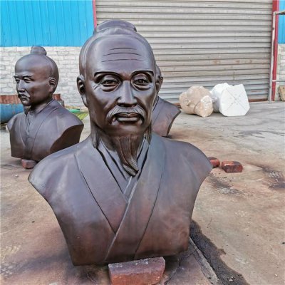 园林古代人物胸像人物景观小品摆件 