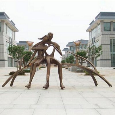 公园广场摆放玻璃钢仿铜抽象情侣雕像 情侣雕塑壁纸黄金名字浮雕
