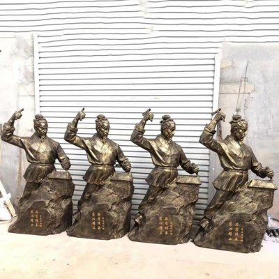 玻璃钢仿铜古代人物景观鲁班雕塑 鲁班雕塑大全铜雕木匠头像