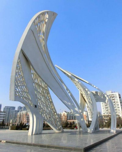 城市景观不锈钢创意大型景观装饰摆件 景观雕塑公园渠道溪流仪式