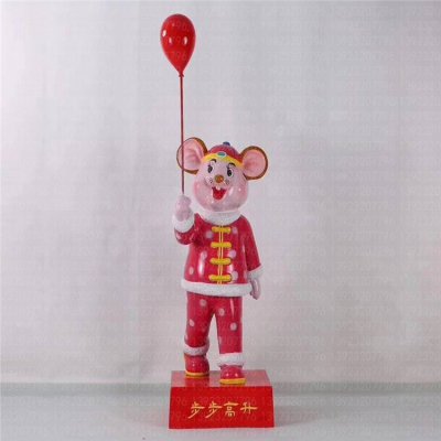 玻璃钢雕塑商场游乐场卡通老鼠 老鼠雕塑教程龙头灰色猴子