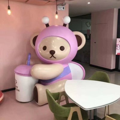 商场店铺装饰玻璃钢卡通IP形象公仔雕塑 