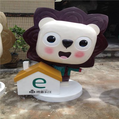 饭店商场店铺玻璃钢卡通动物小狮子 