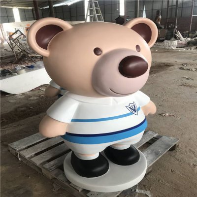 园林户外玻璃钢卡通动物熊雕塑 