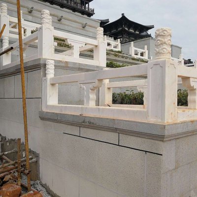 景区青石石雕创意简易镂空围栏雕塑 