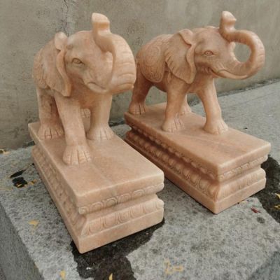 景区庭院别墅门口大型晚霞红大象雕塑 大象雕塑图片禁忌素描南阳