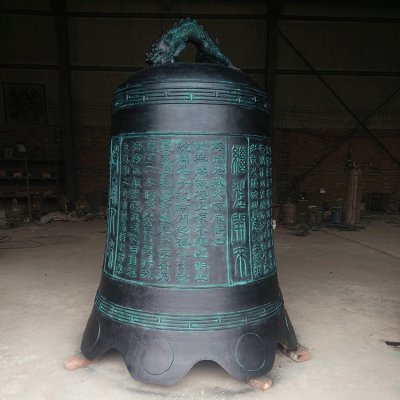 玻璃钢仿铜景观浮雕祈福大型吊钟雕塑 