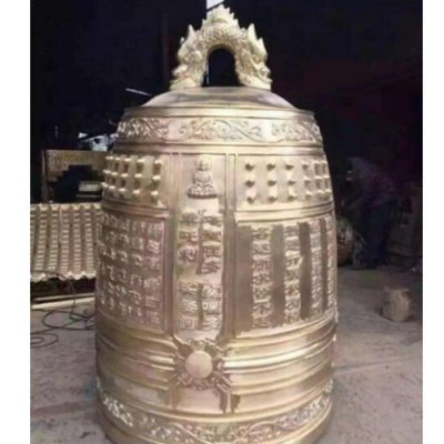 玻璃钢仿铜景观浮雕经文吊钟雕塑 