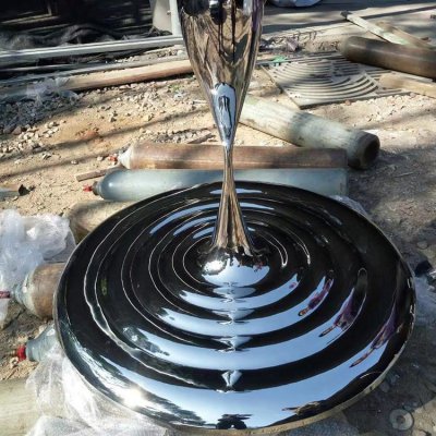 园林景观不锈钢圆盘创意水波纹雕塑 景观雕塑工程机构参数纯天然