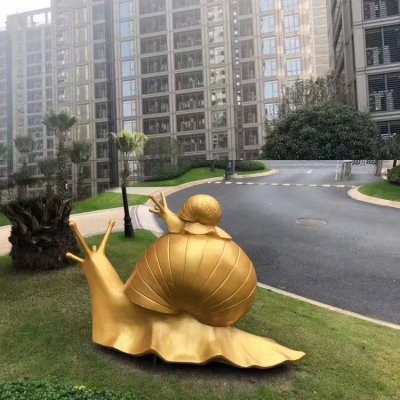 户外不锈钢金属创意蜗牛雕塑 蜗牛雕塑卡通办公室可乐港口