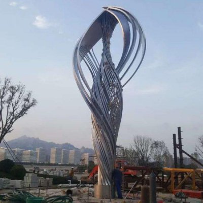 城市拉丝不锈钢异形景观雕塑 景观雕塑石雕九龙壁世界然石