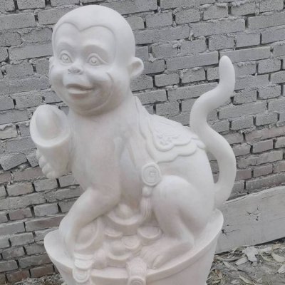 汉白玉青石石雕动物景观招财猴子雕塑 猴子雕塑玉石老虎石头公司