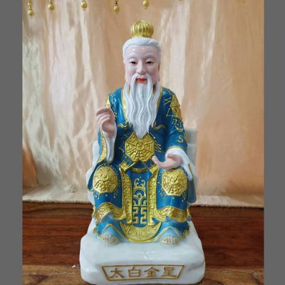 道观供奉玻璃钢彩绘太白金星雕像