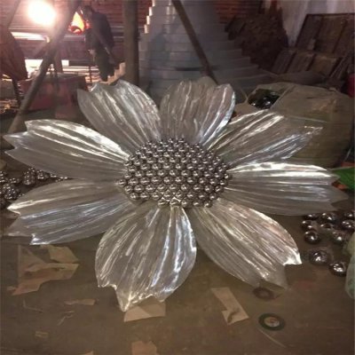 公园户外不锈钢拉丝花朵景观雕塑 花朵雕塑南阳笔画风景花篮