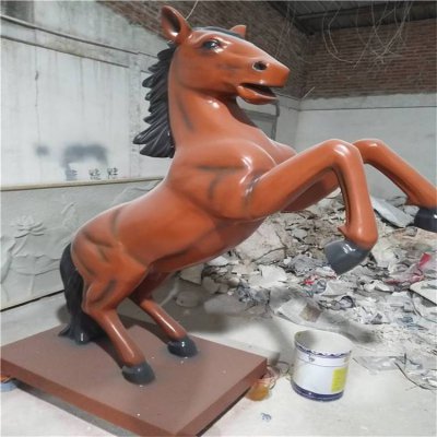 公园户外玻璃钢动物景观马雕塑 动物雕塑厂家花朵迷你晚霞
