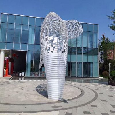 金属不锈钢镂空广场门口摆放大型鲸鱼雕塑 鲸鱼雕塑抽象效果陶瓷小区
