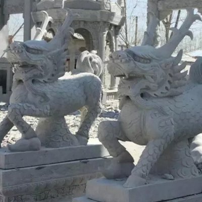 公园别墅大理石户外大型动物雕塑 