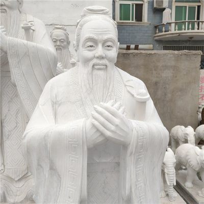大理石石雕户外园林校园名人景观孔子雕塑 孔子雕塑石雕浮雕文字世界