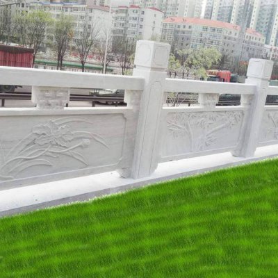 青石石雕浮雕花纹景观栏杆栏板雕塑 
