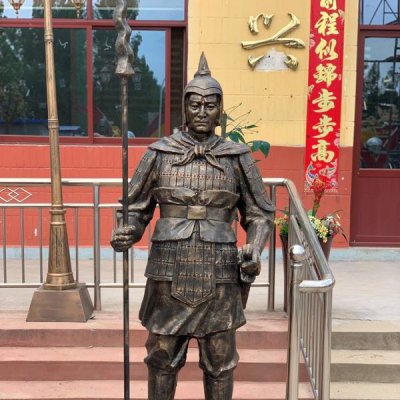 户外景区玻璃钢仿铜古代人物雕塑 