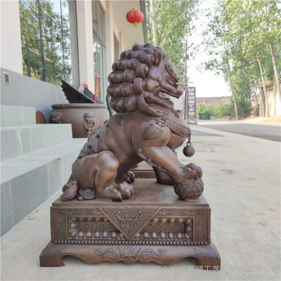 庭院户外大型铜雕门口狮子雕塑 