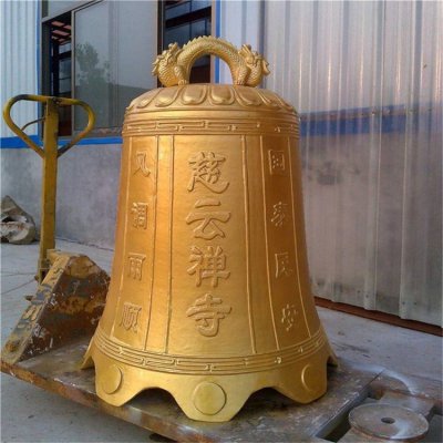 寺庙景观祈福铜雕吊钟雕塑 铜钟雕塑景观意义大号寓意