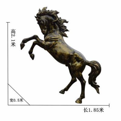 广场户外摆放玻璃钢仿铜马雕塑 