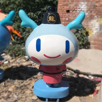 商场景区摆放玻璃钢卡通龙人物雕像 