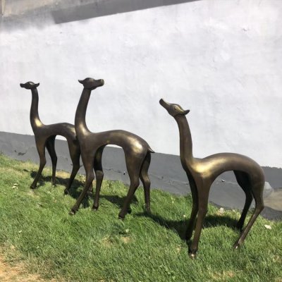 玻璃钢仿铜抽象动物景观梅花鹿雕塑 梅花鹿雕塑大全小鹿老式生肖