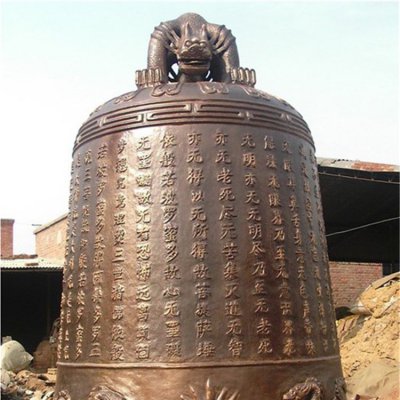 浮雕大型宗教寺庙祈福铜钟雕塑 铜钟雕塑价格世纪效果图汇丰