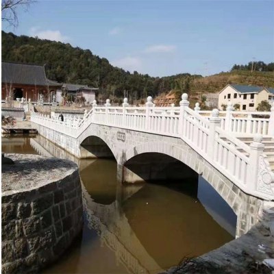景点石桥安装青石防护栏杆扶手栏板 