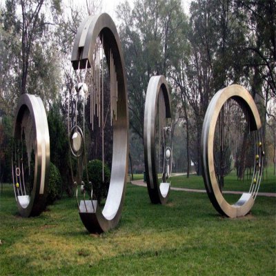 不锈钢园林创意圆环户外广场大型摆件 圆环雕塑厂家陶瓷高速黄浦