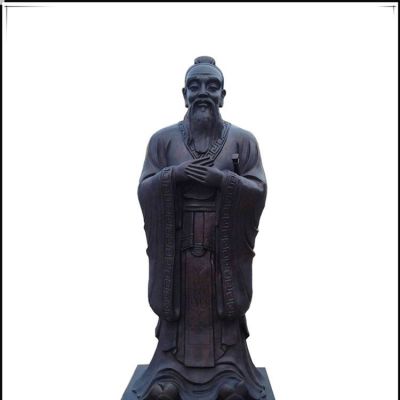 学校摆放玻璃钢仿铜历史名人孔子雕像 孔子雕塑厂家位置简介学院