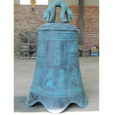 仿古做旧大型寺庙景观吊钟雕塑 景观雕塑工程词语事项工人
