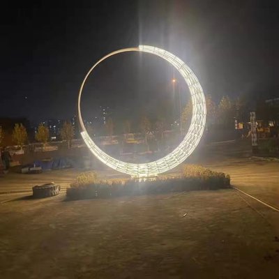 小区公园户外摆放仿古不锈钢镂空圆环现代艺术雕塑 圆环雕塑不锈钢高清个人优质