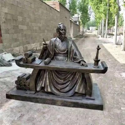 玻璃钢仿铜户外园林景观古代人物雕塑 