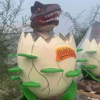 游乐园摆放玻璃钢仿真恐龙蛋景观雕塑 恐龙雕塑价格尸体基地临河