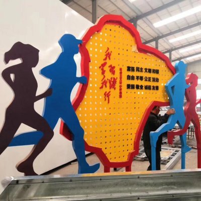 不锈钢运动人物雕塑人物剪影雕塑抽象景观户外摆件 
