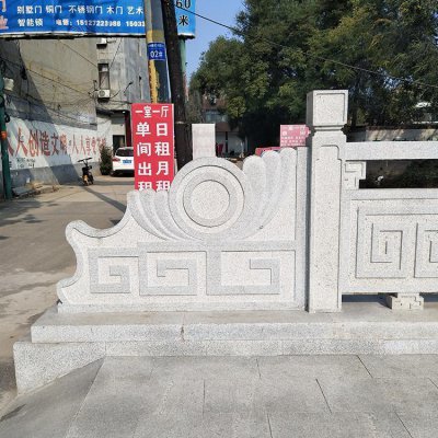 街道石桥安装花岗岩雕刻石栏板 