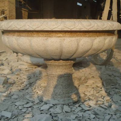 城市街道大型石雕种花花盆花钵雕塑 花盆雕塑图片园艺四季坐凳